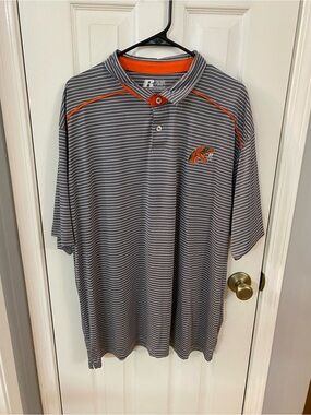 Florida A&M Rattlers Russell Athletic Gray Striped Polo‎ Shirt Men’s 2XL